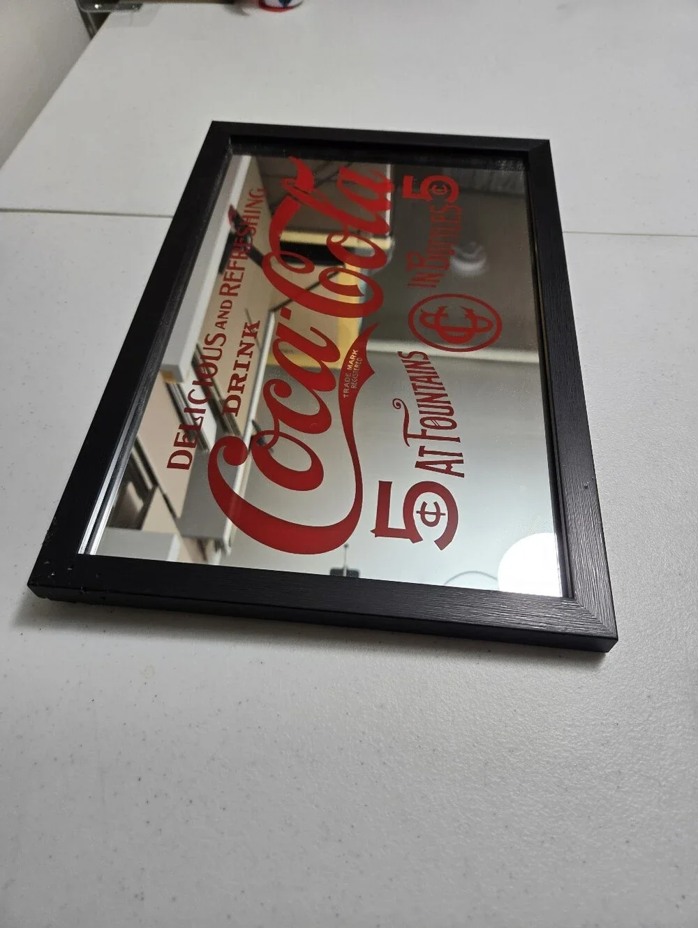 Vintage Delicious And Refreshing Coke Mirror. 10x15 Inches. Good Cond. See Pics